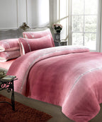 OLIVIA ROCCO Ombre Teddy Fleece Duvet Set With Diamante Detailing Two-Tone Luxury Bedding