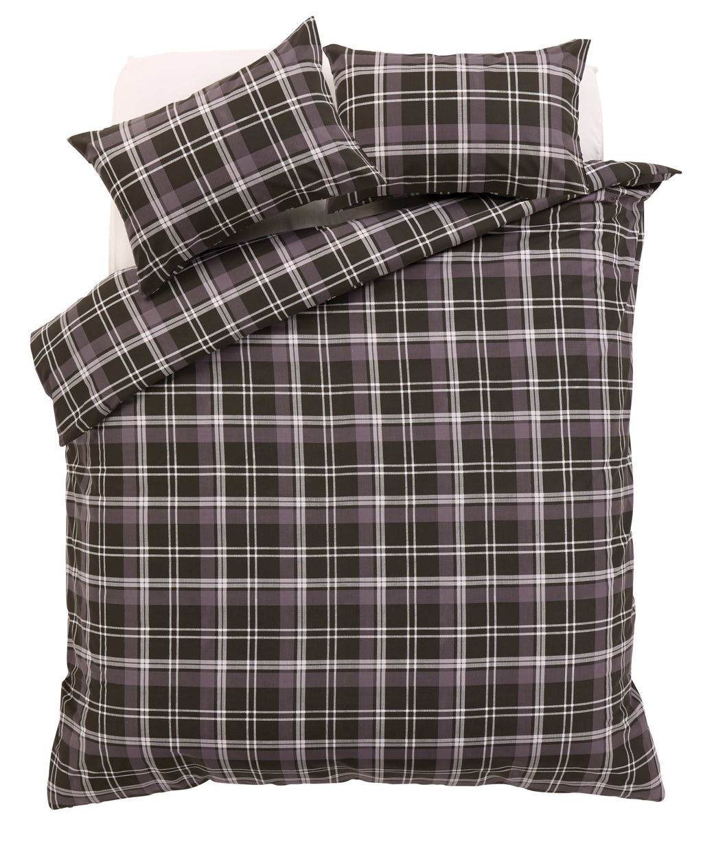 OLIVIA ROCCO Check Pattern Duvet Set Cotton Rich With Pillowcases OEKO-TEX Certified