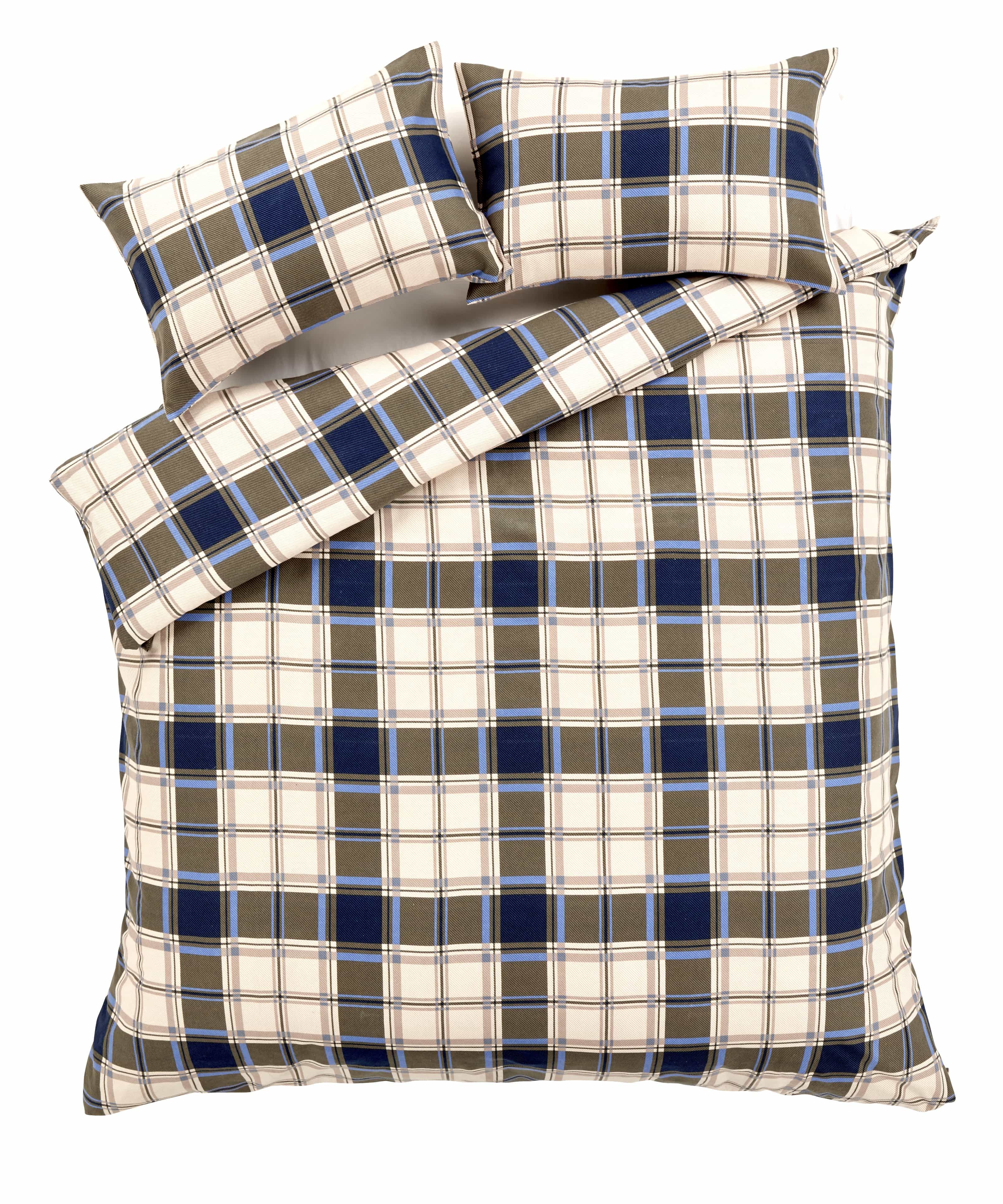 OLIVIA ROCCO Duvet Set Highland Tartan Brushed Cotton Flannel Super Soft OEKO-TEX