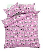 OLIVIA ROCCO Horses Design Cotton Rich Duvet Set Single and Double Sizes Bold Colours
