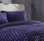 OLIVIA ROCCO Geometric Reversible Teddy Bear Faux Fur Duvet Set Ultra Soft Bedding