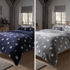 OLIVIA ROCCO Reversible Teddy Duvet Cover Set Super Soft Faux Fur Bedding For Winter
