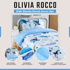 OLIVIA ROCCO Duvet Cover Set For Kids For Boys And Girls Sharks And Whales Reversible