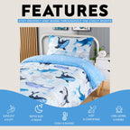 OLIVIA ROCCO Duvet Cover Set For Kids For Boys And Girls Sharks And Whales Reversible