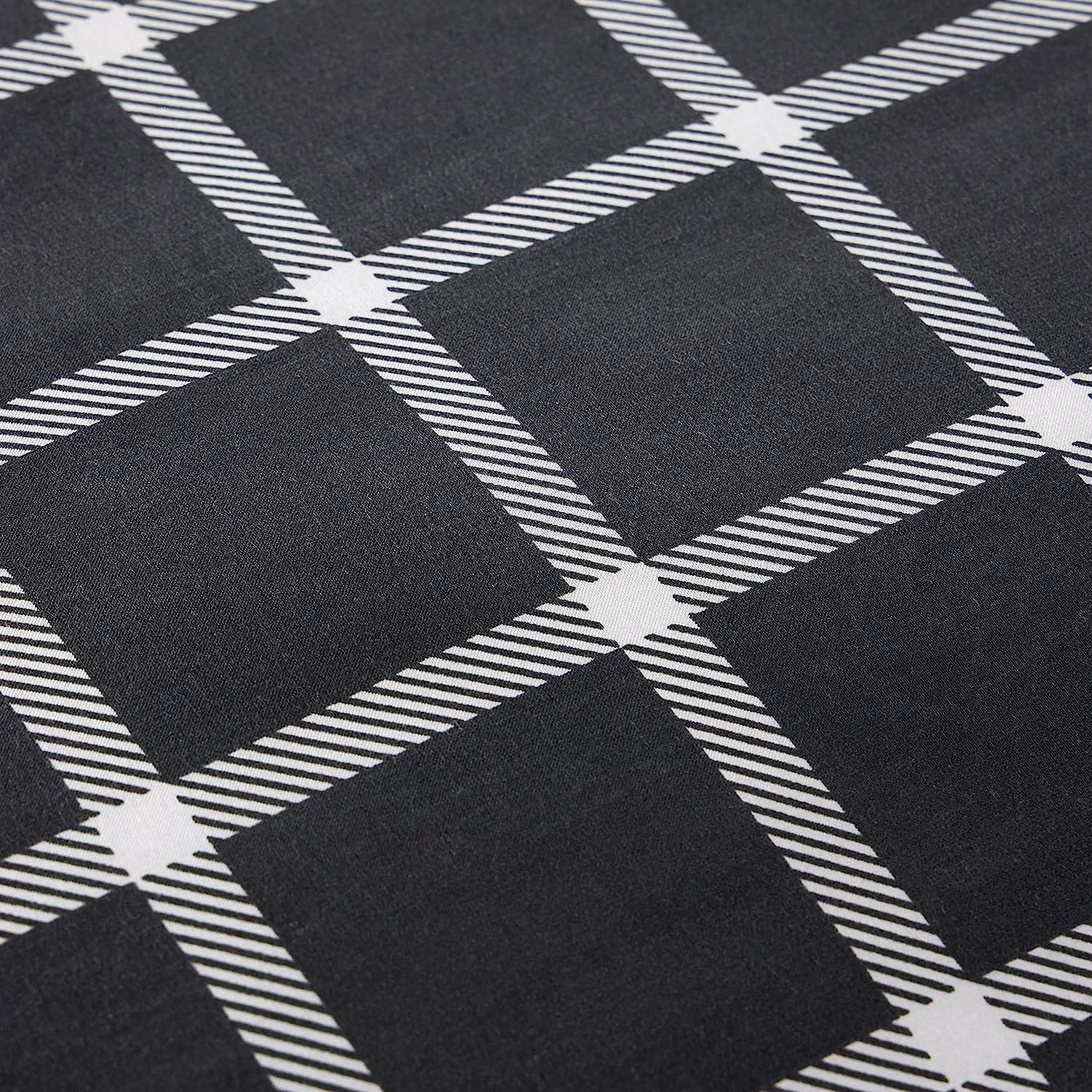 OLIVIA ROCCO Grey Check Reversible Duvet Cover Set Breathable Microfibre Easy Care
