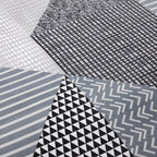 OLIVIA ROCCO Jasper Grey Printed Reversible Quilted Duvet Cover Set With Button Closure