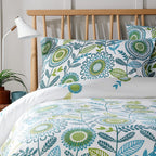 OLIVIA ROCCO Opulence Teal Printed Reversible Duvet Cover Set With Button Closure Single