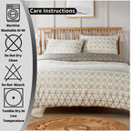 OLIVIA ROCCO Versailles Natural Floral Reversible Quilted Duvet Cover Set Easy Care