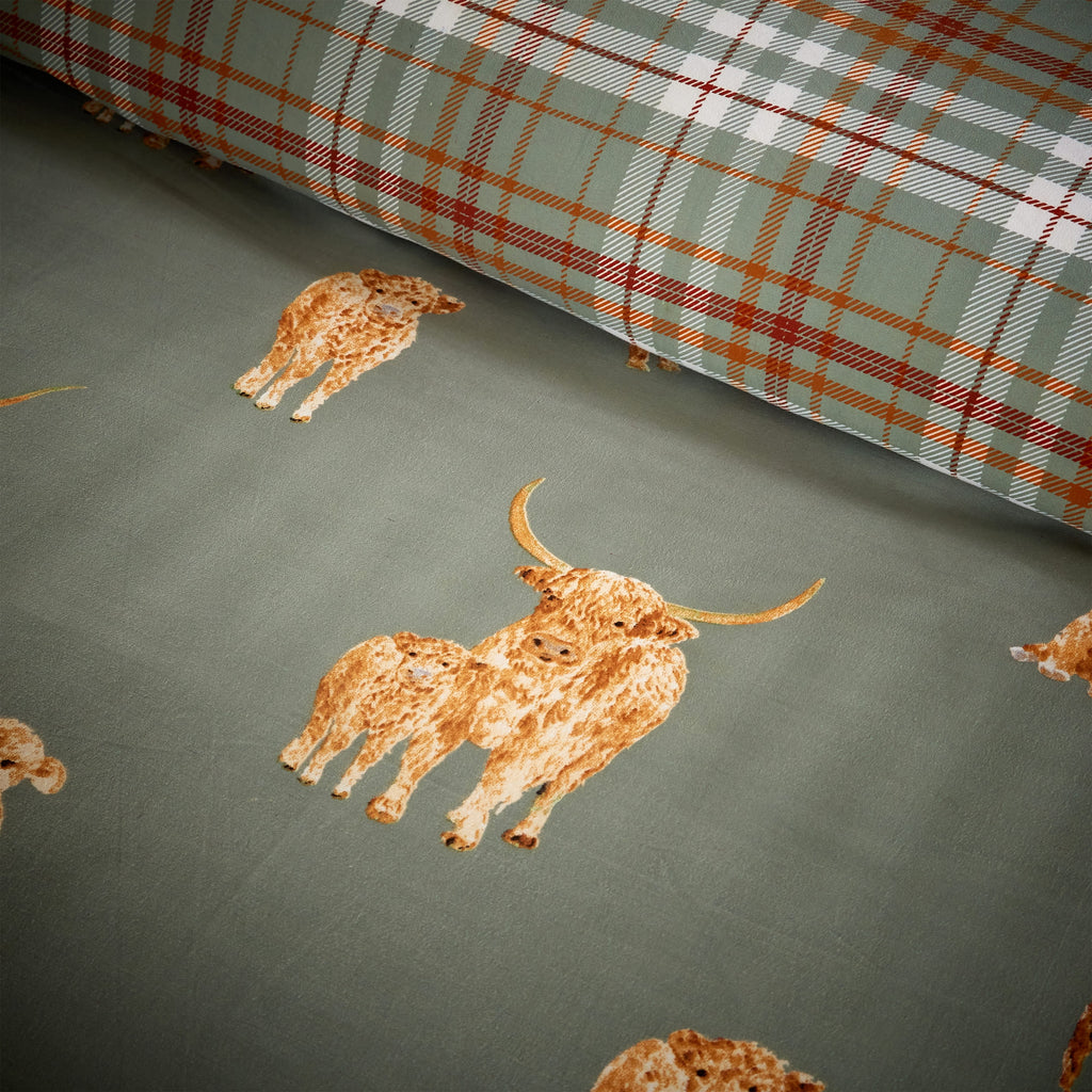 OLIVIA ROCCO Highland Cow Super Soft Flannel Duvet Cover Set With Pillowcases Warm Cosy Bedding Multiple Sizes Available