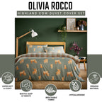 OLIVIA ROCCO Highland Cow Super Soft Flannel Duvet Cover Set With Pillowcases Warm Cosy Bedding Multiple Sizes Available