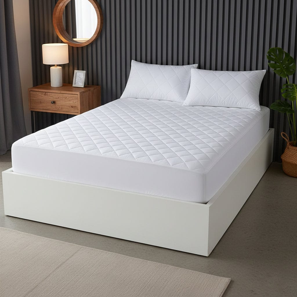 OLIVIA ROCCO Egyptian Cotton Quilted Waterproof Mattress Protector Extra Deep Deep Fitted Easy-Care Protection