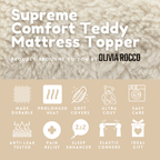 OLIVIA ROCCO Mattress Topper Supreme Comfort Extra Deep Dual Sided Fluffy Teddy OEKO-TEX
