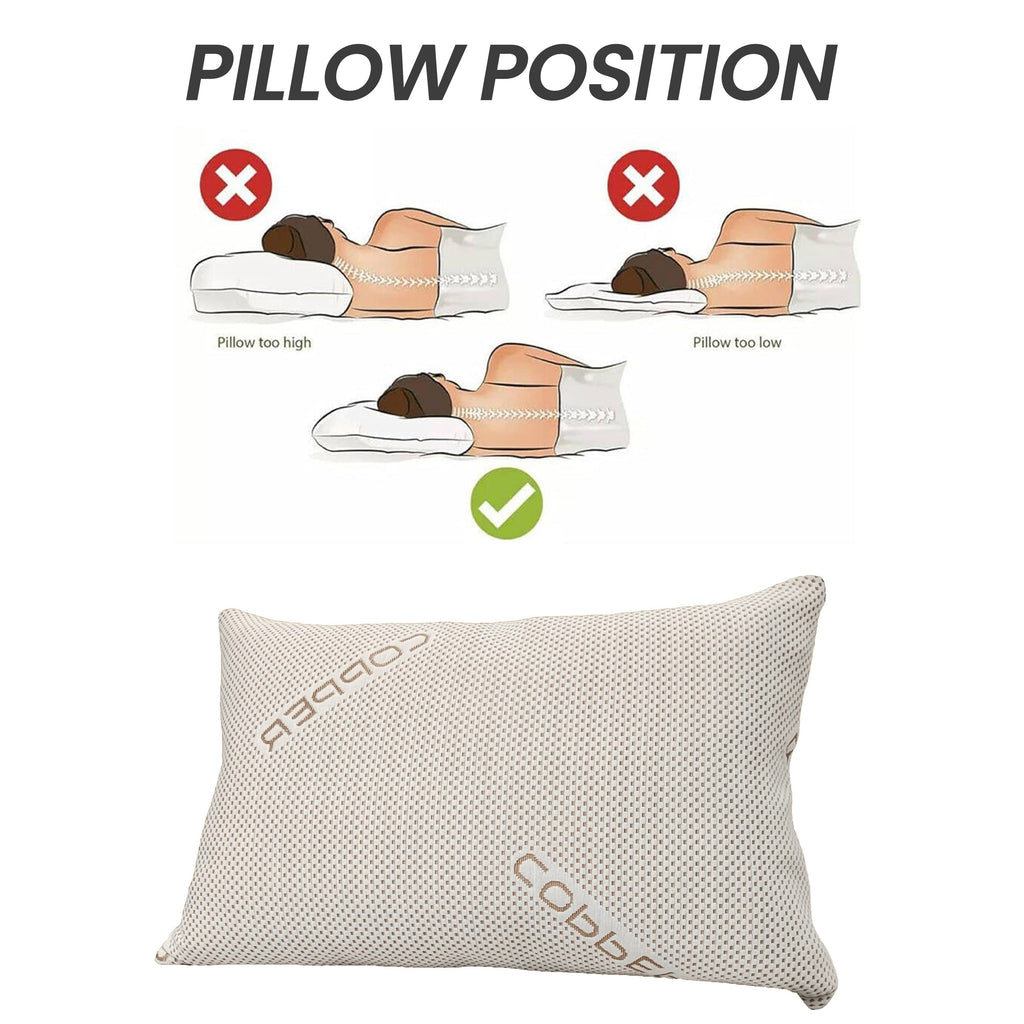 OLIVIA ROCCO Copper Infused Memory Foam Pillow For Skin Health Hypoallergenic Super Soft Hotel-Style Comfort