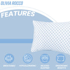 OLIVIA ROCCO Ice Cool Hypoallergenic Cooling Memory Foam Pillow for Cold Night Comfort