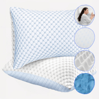 OLIVIA ROCCO Ice Cool Hypoallergenic Cooling Memory Foam Pillow for Cold Night Comfort