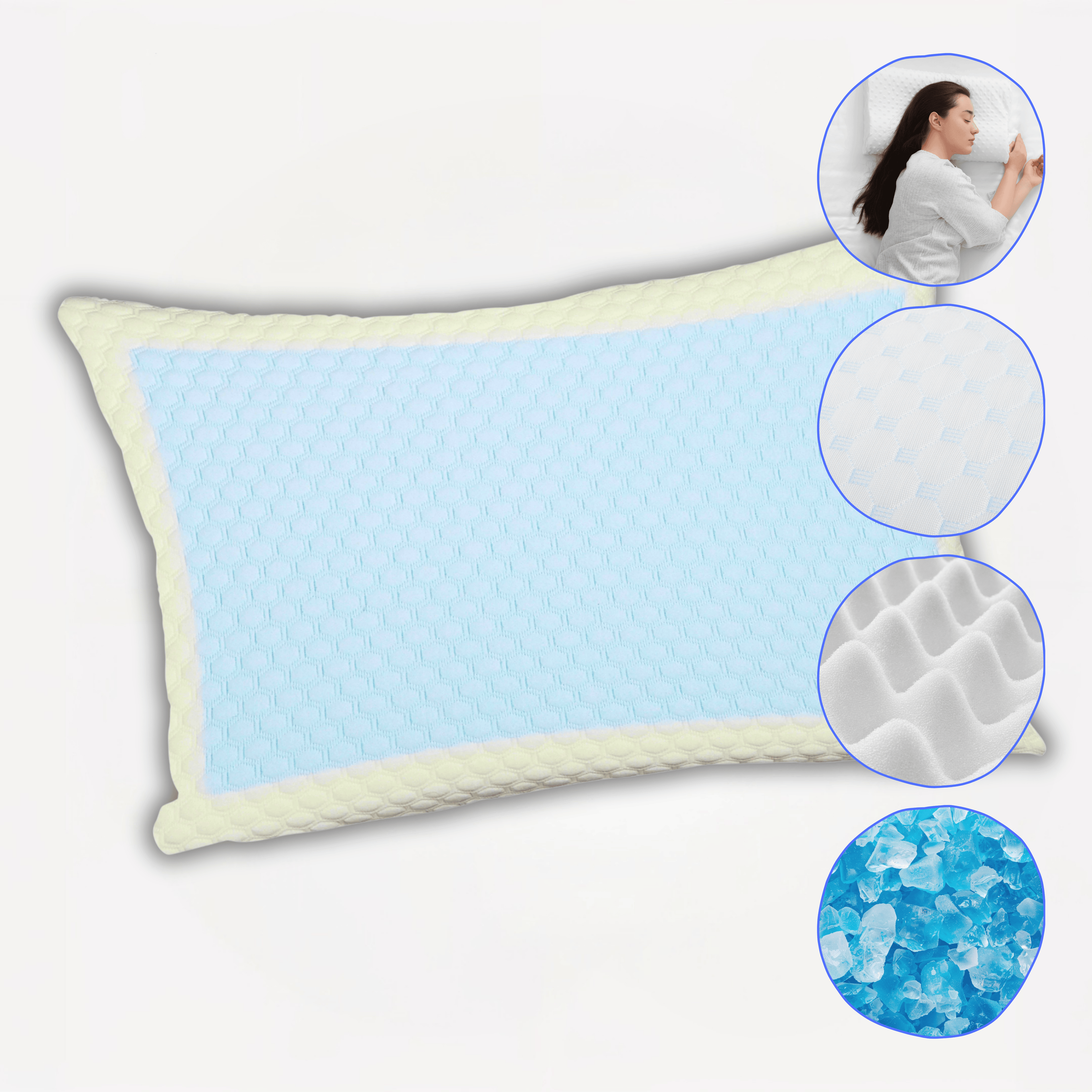 OLIVIA ROCCO Cooling Gel Memory Foam Pillow With Breathable Cover Orthopaedic Support