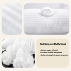 OLIVIA ROCCO 2 Pack Luxury Hotel Pillows Hypoallergenic Hollowfibre Soft Medium Support