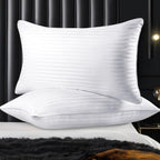 OLIVIA ROCCO 2 Pack Luxury Hotel Pillows Hypoallergenic Hollowfibre Soft Medium Support