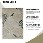 OLIVIA ROCCO Printed Rug Linnea Design Non Slip Soft Durable Floor Rug For Living Room