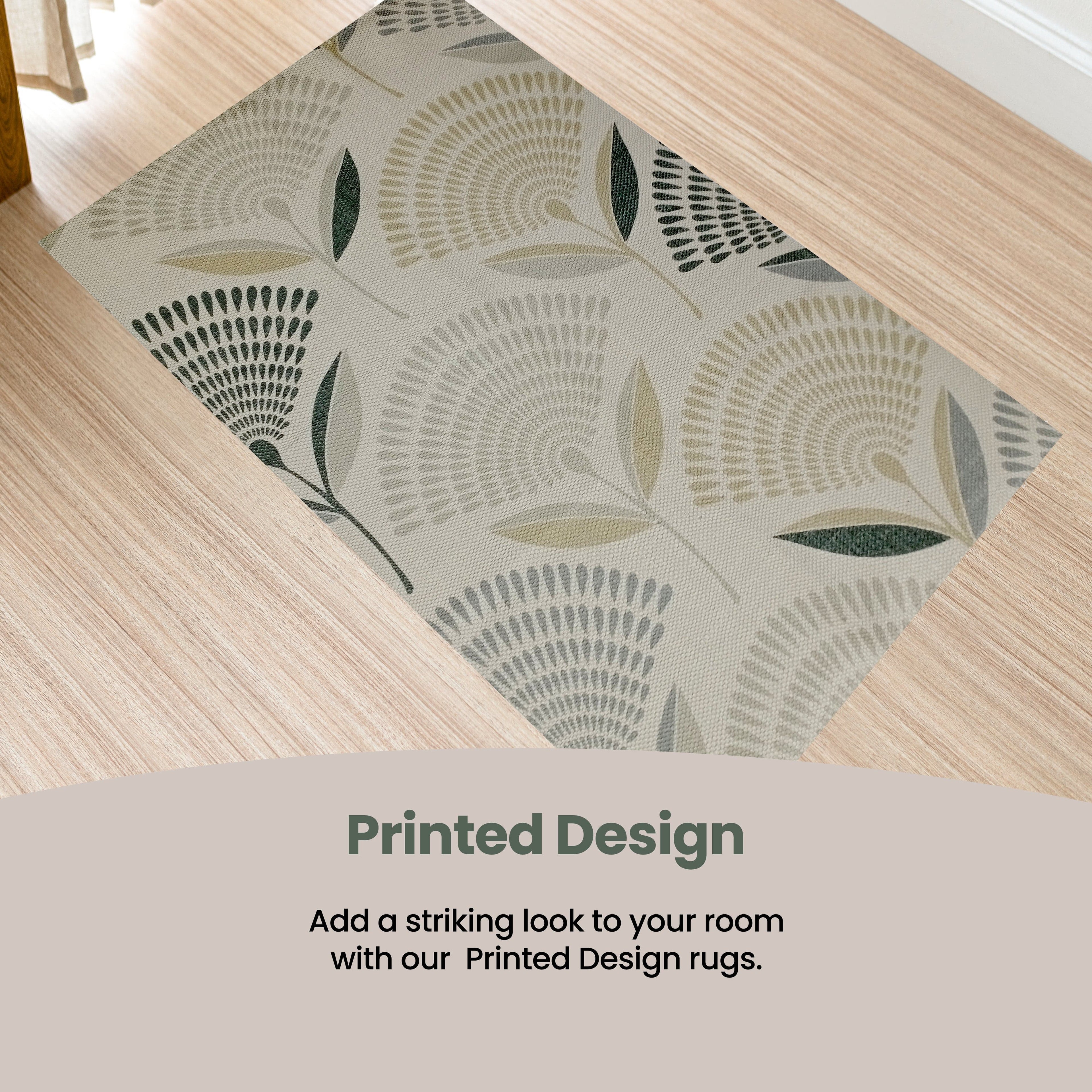 OLIVIA ROCCO Printed Rug Linnea Design Non Slip Soft Durable Floor Rug For Living Room