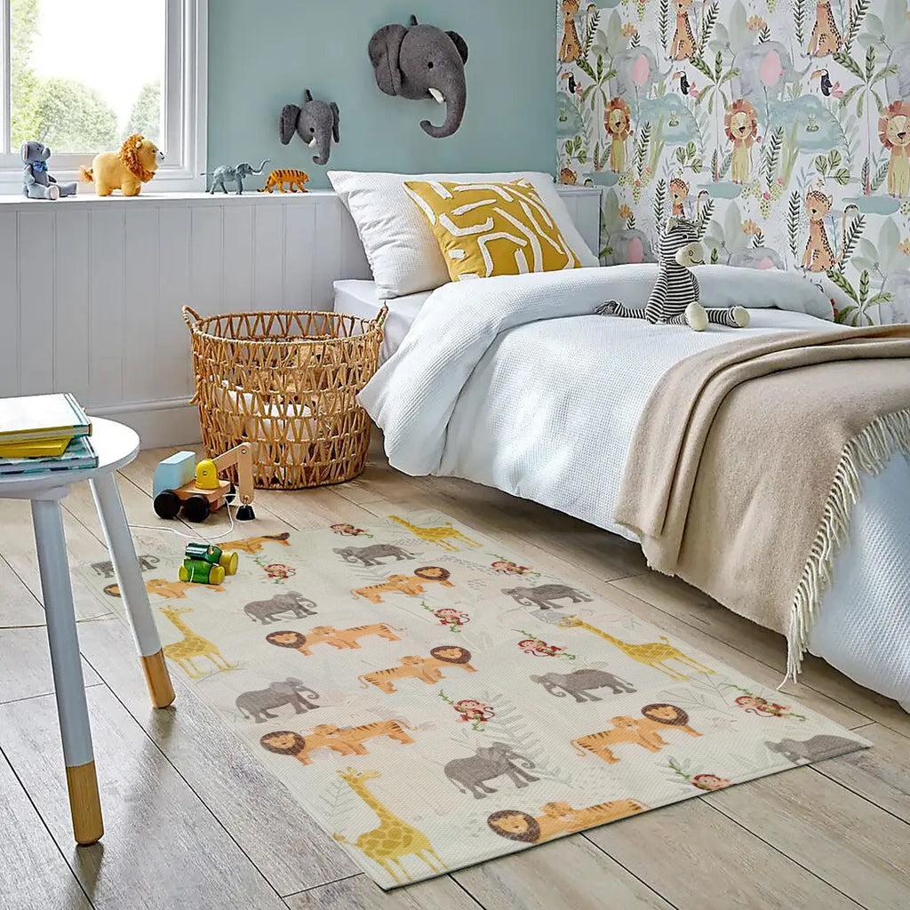 OLIVIA ROCCO Animal Print Rug Safari Non Slip Soft Durable Floor Rug for Living Room