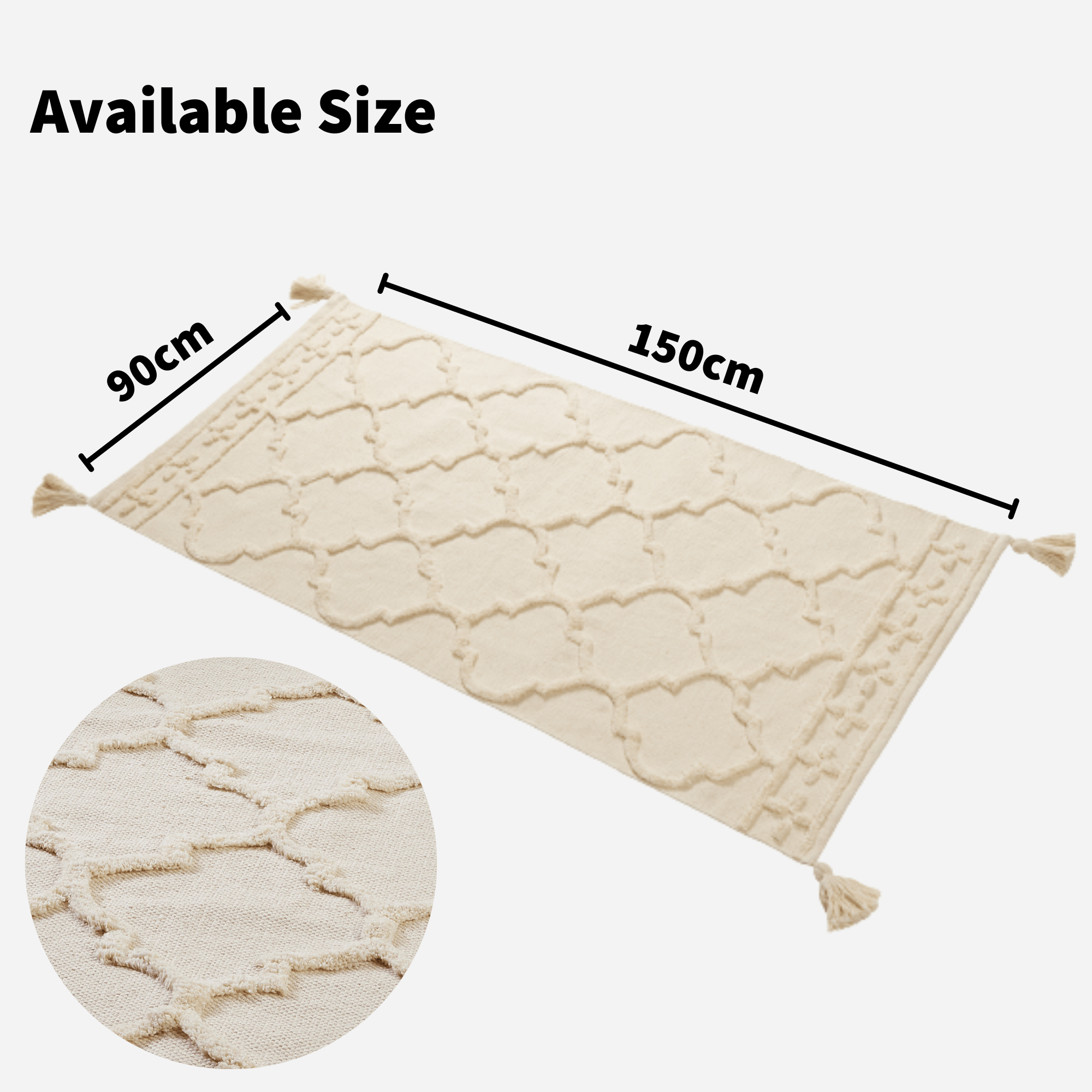 OLIVIA ROCCO Marrakesh Hand Woven Cotton Rug Eco Friendly Durable Carpet For Living Room