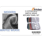 OLIVIA ROCCO 20 Pack Tea Towel Set Waffle Weave 100% Cotton Absorbent Durable Kitchen