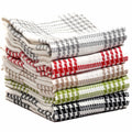 OLIVIA ROCCO Pack of 5 Houndstooth Cotton Tea Towels 45cm X 65cm Super Absorbent Quick