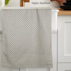 OLIVIA ROCCO Pack Of 5 Large 100% Cotton Tea Towels Quick Dry Check Pattern Dish Cloths