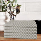 OLIVIA ROCCO Pack Of 5 Large 100% Cotton Tea Towels Quick Dry Check Pattern Dish Cloths