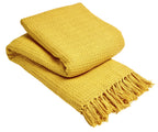 OLIVIA ROCCO Lisbon Pure Indian Cotton Handwoven Honeycomb Throw Blanket Lightweight