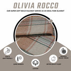OLIVIA ROCCO Eco Friendly Recycled Cotton Picnic Blanket 130 x 150 cm Check Stripe Design