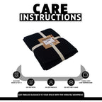 OLIVIA ROCCO Florian Checked Throw Blanket 100% Cotton Black Bedspread For Sofas