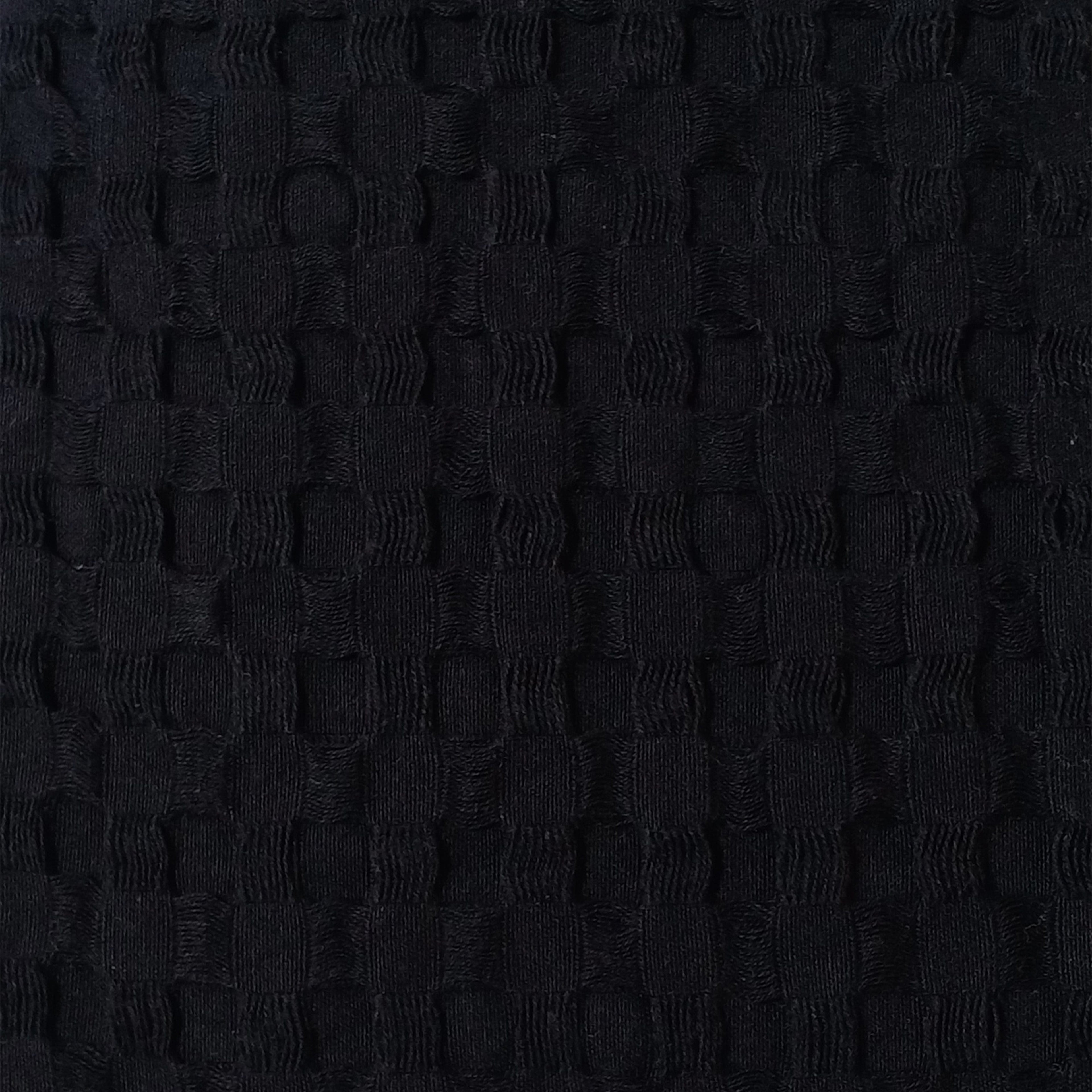 OLIVIA ROCCO Florian Checked Throw Blanket 100% Cotton Black Bedspread For Sofas
