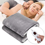 OLIVIA ROCCO Double Layer Electric Heated Throw Blanket Grey With Adjustable Heat