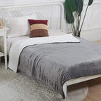 OLIVIA ROCCO Double Layer Electric Heated Throw Blanket Grey With Adjustable Heat