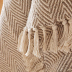 OLIVIA ROCCO Tangier Recycled Cotton Throw Blanket With Decorative Tassels Lightweight