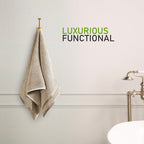 OLIVIA ROCCO Belmont Viscose Stripe Beige Towels 100% Cotton Hotel Quality Bath Towels