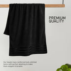 OLIVIA ROCCO Towels Belmont Viscose Stripe Black 100% Cotton Hotel Quality Bath Towels