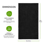 OLIVIA ROCCO Towels Belmont Viscose Stripe Black 100% Cotton Hotel Quality Bath Towels