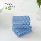 OLIVIA ROCCO Belmont Viscose Stripe Blue Towels 100% Cotton Hotel Quality Super Absorbent