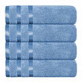 OLIVIA ROCCO Belmont Viscose Stripe Blue Towels 100% Cotton Hotel Quality Super Absorbent