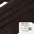 OLIVIA ROCCO Belmont Viscose Stripe Brown Towels 100% Cotton Hotel Quality Bath Towels