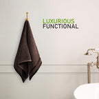OLIVIA ROCCO Belmont Viscose Stripe Brown Towels 100% Cotton Hotel Quality Bath Towels