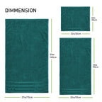 OLIVIA ROCCO Belmont Viscose Stripe Jade Green Towels 100% Cotton Hotel Quality Easy-Care Hotel-Quality Bathroom