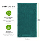 OLIVIA ROCCO Belmont Viscose Stripe Jade Green Towels 100% Cotton Hotel Quality Easy-Care Hotel-Quality Bathroom