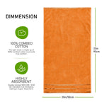 OLIVIA ROCCO Belmont Viscose Stripe Orange Towels 100% Cotton Hotel Quality Bath Towels