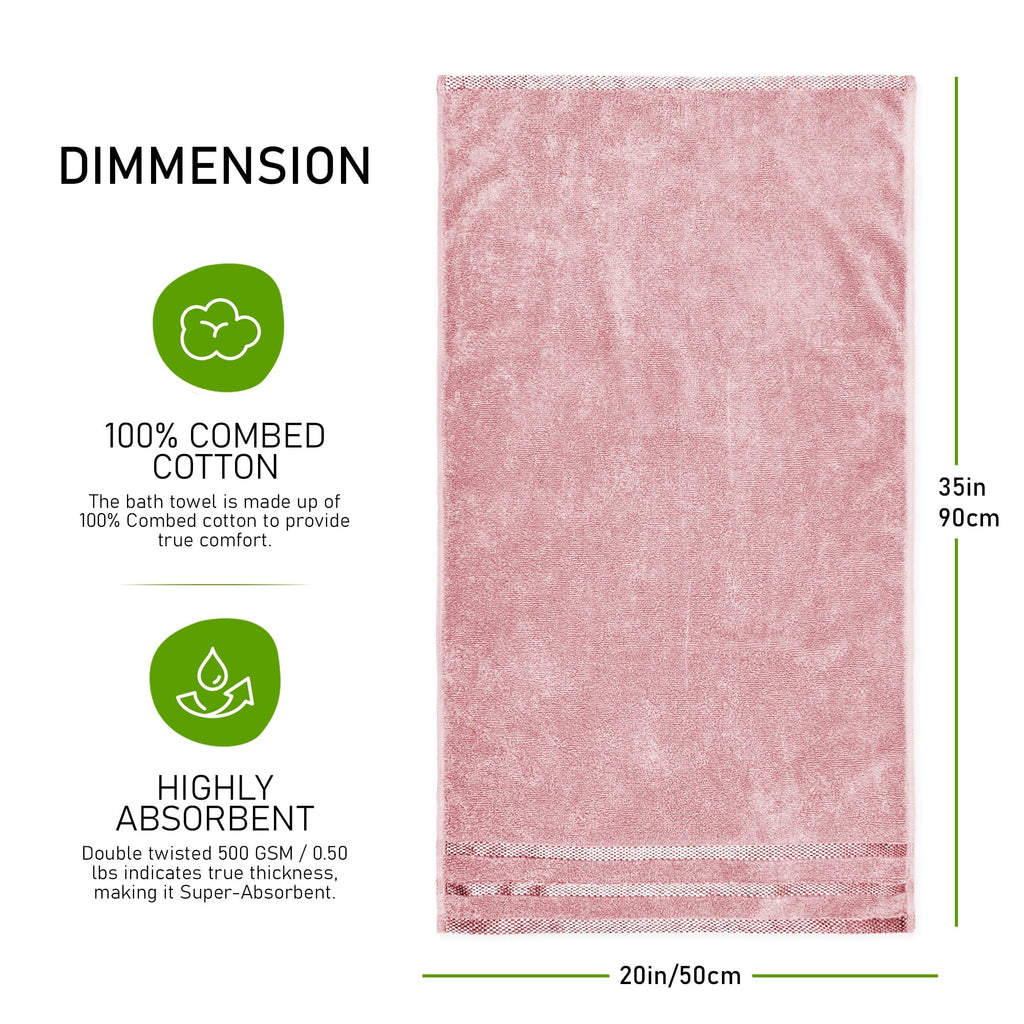 OLIVIA ROCCO Belmont Viscose Stripe Pink Towels 100% Cotton Hotel Quality Super Absorbent