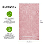 OLIVIA ROCCO Belmont Viscose Stripe Pink Towels 100% Cotton Hotel Quality Super Absorbent
