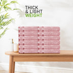 OLIVIA ROCCO Belmont Viscose Stripe Pink Towels 100% Cotton Hotel Quality Super Absorbent